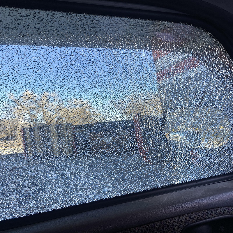 shattered car window