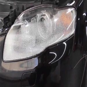 water in headlight