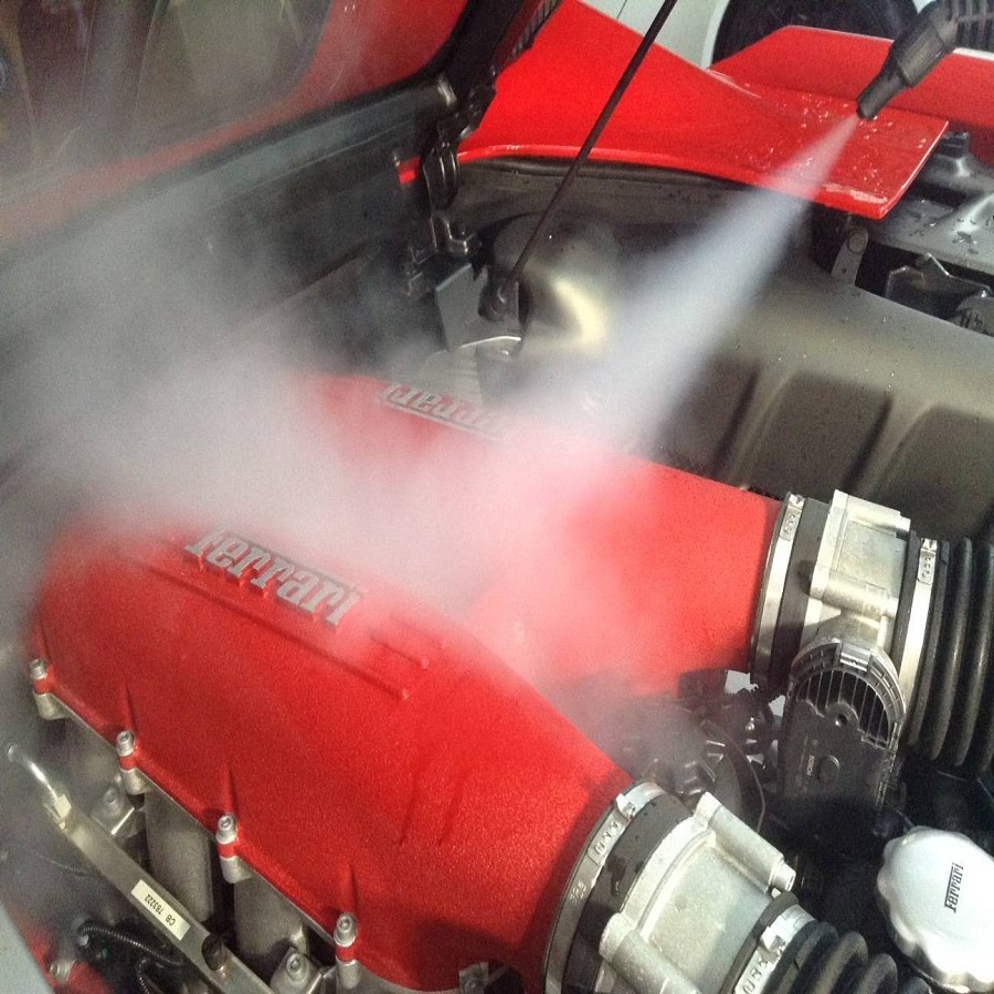 wash car engine